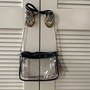 Logo Athletic Clear Crossbody Bag with Black Trim